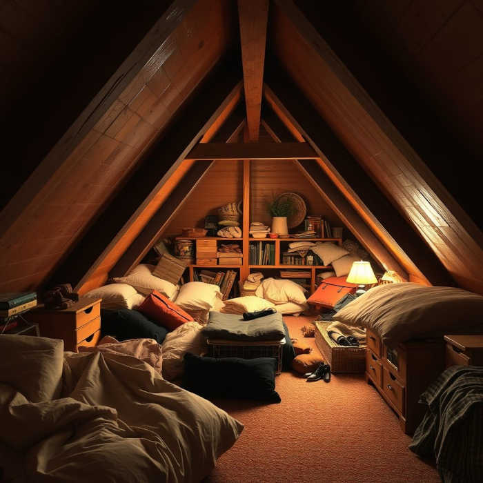 Cleaning out clutter from basements, attics, and crawl spaces